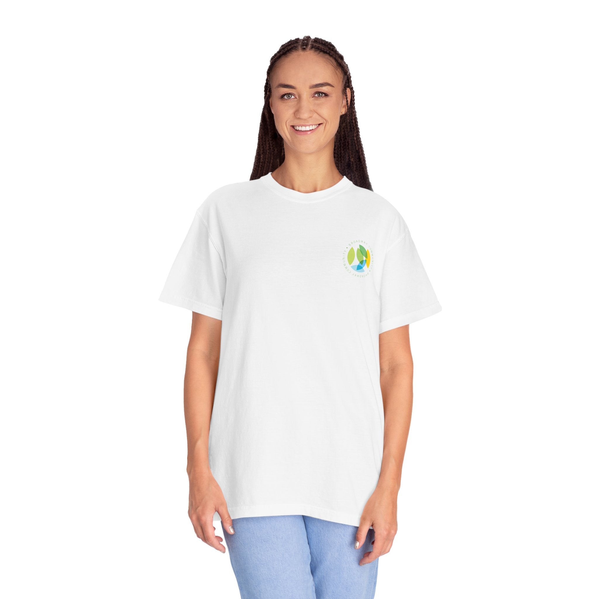 Serving New Yorkers White T-Shirt – Broadway Community Collection